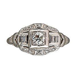 Platinum Vintage Art Deco .40CT Diamond Ring Size 6.75