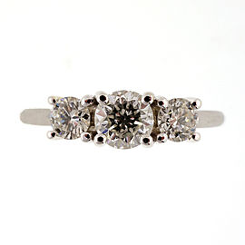 14k White Gold Lucida Three Stone Diamond Ring Size 7