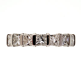 Peter Suchy Platinum 3.65ctw Princess Cut Diamond Eternity Wedding Band Ring Size 7