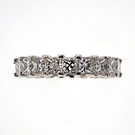 Platinum 4.00ctw Princess Cut Diamond Eternity Wedding Band Ring Size 6.75