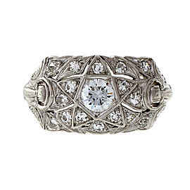 Vintage 1930 Platinum Star Dome Diamond Ring Size 7