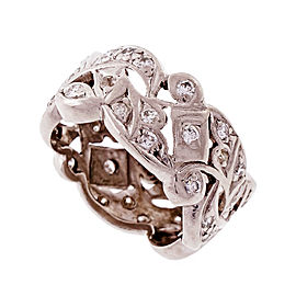Vintage Platinum Diamond Wide Band Ring Size 6.25