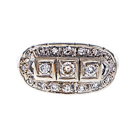 Vintage 14k White Gold Diamond Dome ring Size 6