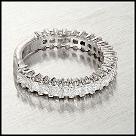 Princess Cut Diamond Wedding Band Ring Platinum Common Prong