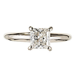 Estate .94ct Princess Cut Diamond Engagement Ring Clarity Enhanced