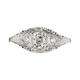 Vintage 1890 Old Mine Brilliant Cut 1.00ct Engagement Ring Platinum