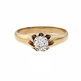 Victorian 1900 Old Mine Brilliant Cut Diamond Ring 14k Rose Gold
