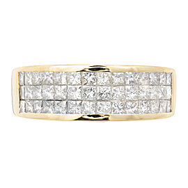 Invisible Set 150 Carat Diamond Band Ring 18K Yellow Gold