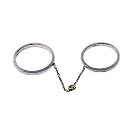 Diamond & White Gold Chain Ring