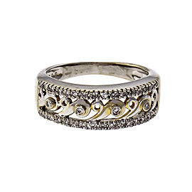 Open Work Diamond 2-Tone 14k Gold Band Ring