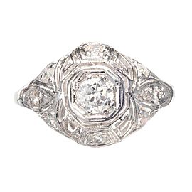 25.00ct Diamond Filigree Art Deco Platinum Engagement Ring