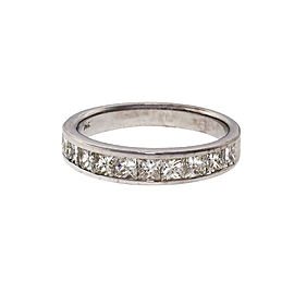 .80ct Princes Cut Diamond Channel Set 14k White Gold Wedding Band Ring