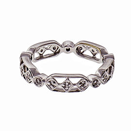 .15ct Diamond 14k White Gold Wedding Band Ring