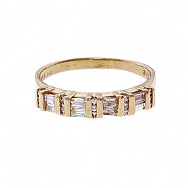 Diamond Wedding Band Channel Set In 14k Yellow Gold