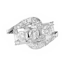 .50 Carat Diamond White Gold Three-Stone Swirl Engagement Ring