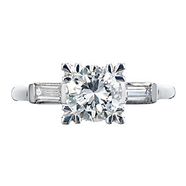 EGL Certified 1.03 Carat Diamond Platinum Fishtail Engagement Ring