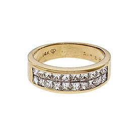 Invisible Set 2 Row Diamond Band 1.11ct 14k Gold