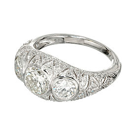1.83 Carat Diamond Platinum Three Stone Engagement Ring
