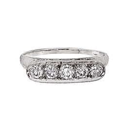 Antique European Cut Diamond Ring In Platinum