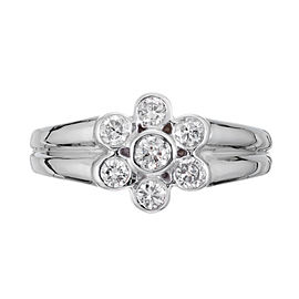 .43 Carat Seven Diamond Flower Gold Ring