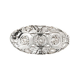 .42 Carat Diamond 18k Yellow Gold Art Deco Dome Ring