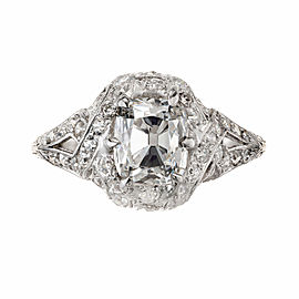GIA Certified 1.55 Carat Diamond Platinum Engagement Ring