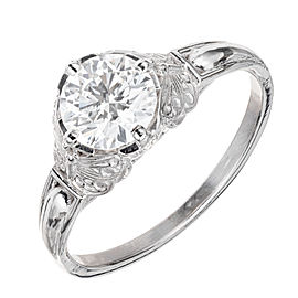Peter Suchy GIA Certified 1.00 Carat Diamond Platinum Engagement Ring