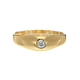 Gypsy Ring 0.11ct Old European Cut Diamond 14K Yellow Gold