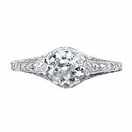 EGL Certified .70 Carat Diamond White Gold Engagement Ring