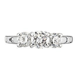 EGL Certified 1.20 Carat Diamond White Gold Three-Stone Engagement Ring