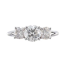 Peter Suchy GIA .85 Carat Diamond Platinum Three-Stone Engagement Ring