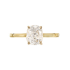 EGL 1.80 Carat Cushion Cut Diamond Clarity Enhanced Yellow Gold Engagement Ring