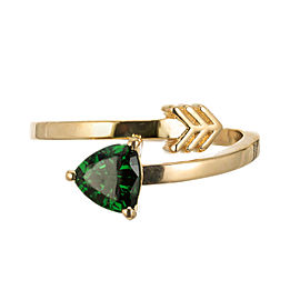Peter Suchy GIA Certified .96 Carat Tsavorite Garnet Yellow Gold Arrow Ring