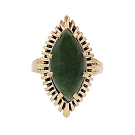 Marquise Cabochon Jadeite Jade Ring