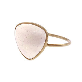 Ethiopian Opal Translucent 3.33ct Triangle Ring 18k Yellow Gold