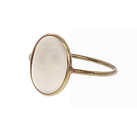 Ethiopian Opal Translucent Dome Oval Ring 18k Yellow Gold