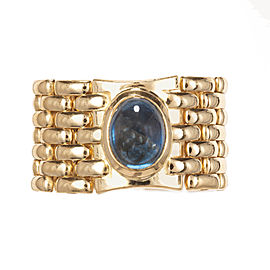 2.40ct Oval Cabochon Sapphire Yellow Gold Mesh Ring