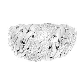 John Hardy Diamond Silver Dome Ring 925 18k