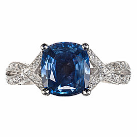 Tacori GIA Certified Sapphire Diamond Platinum Ring