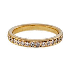 14K Yellow Gold 0.58ct Pave Diamond Band Bead Set Ring Size 6.5
