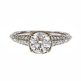 Peter Suchy 18k White Gold 1.10ct Ideal Cut Diamond Solitaire Engagement Ring Size 6.5