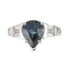 Peter Suchy Blue Sapphire Engagement Ring 4.01ct Platinum Diamond GIA Certified