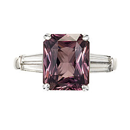 Peter Suchy 6.34 Carat Pink Sapphire Diamond Platinum Engagement Ring