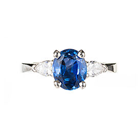 Peter Suchy GIA Certified 2.02 Carat Sapphire Diamond Platinum Engagement Ring