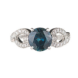 Peter Suchy 2.70 Carat Round Sapphire Diamond Platinum Engagement Ring