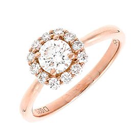 Peter Suchy Vintage Inspired Diamond Halo Ring 14k Pink Gold GIA Certified
