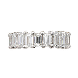 Peter Suchy 6.50 Carat Emerald Cut Diamond Eternity Platinum Band Ring