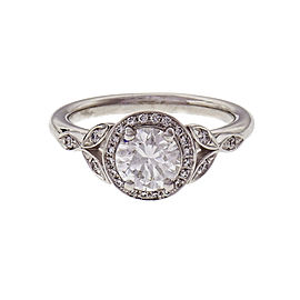 Peter Suchy Round Diamond Halo Engagement Ring Platinum GIA Certified