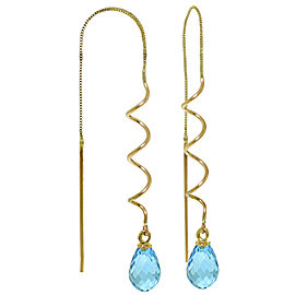 3.3 CTW 14K Solid Gold Counting Moments Blue Topaz Earrings