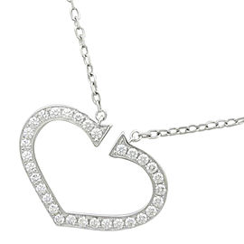 Cartier 18K White Gold C Heart Large Necklace